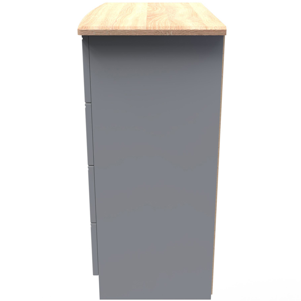 Crowndale Victoria 4 Drawer Dusk Grey and Oak Chest of Drawer Image 3