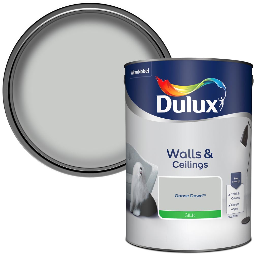 Dulux Walls & Ceilings Goose Down Silk Emulsion Paint 5L Image 1