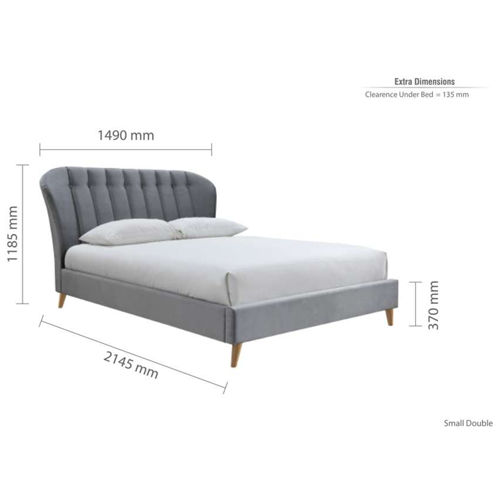 Elm Small Double Grey Bed Frame Image 9
