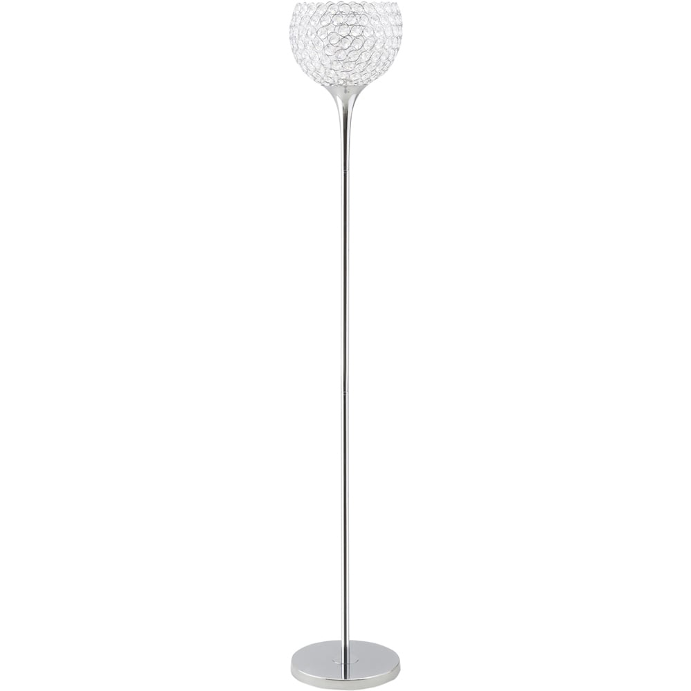 Portland Silver K9 Crystal Floor Lamp Image 1