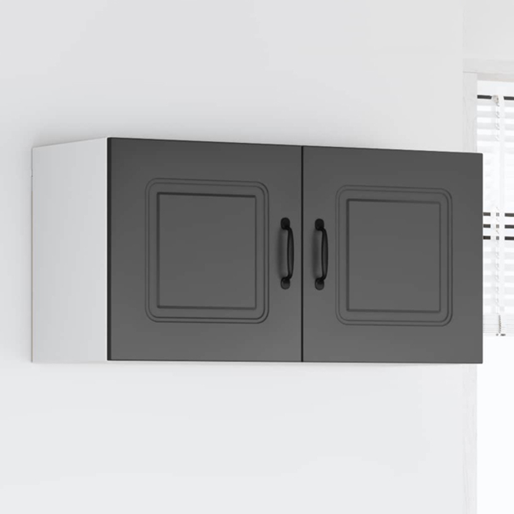 vidaXL Kalmar 2 Door Black Wall Kitchen Cabinet Image 1