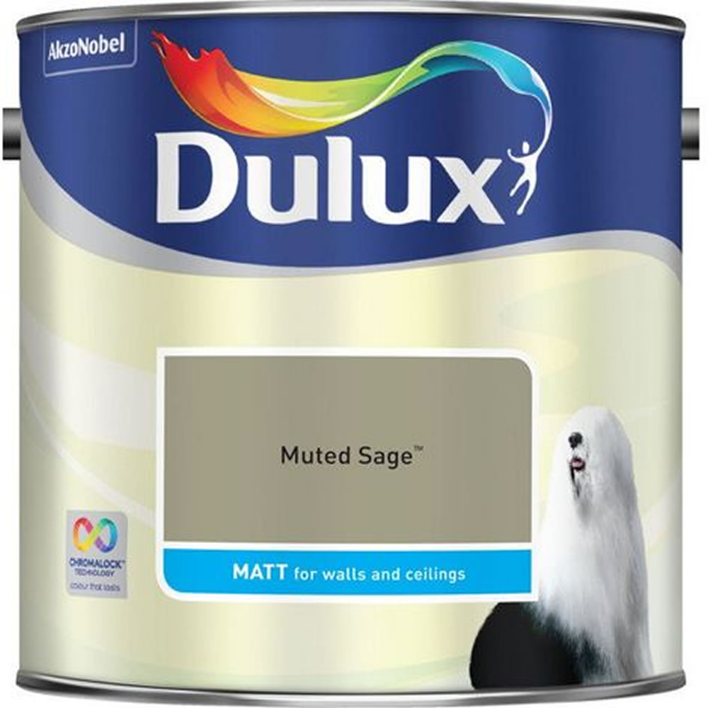 Dulux Muted Sage Matt Emulsion Paint 2.5L Image 1