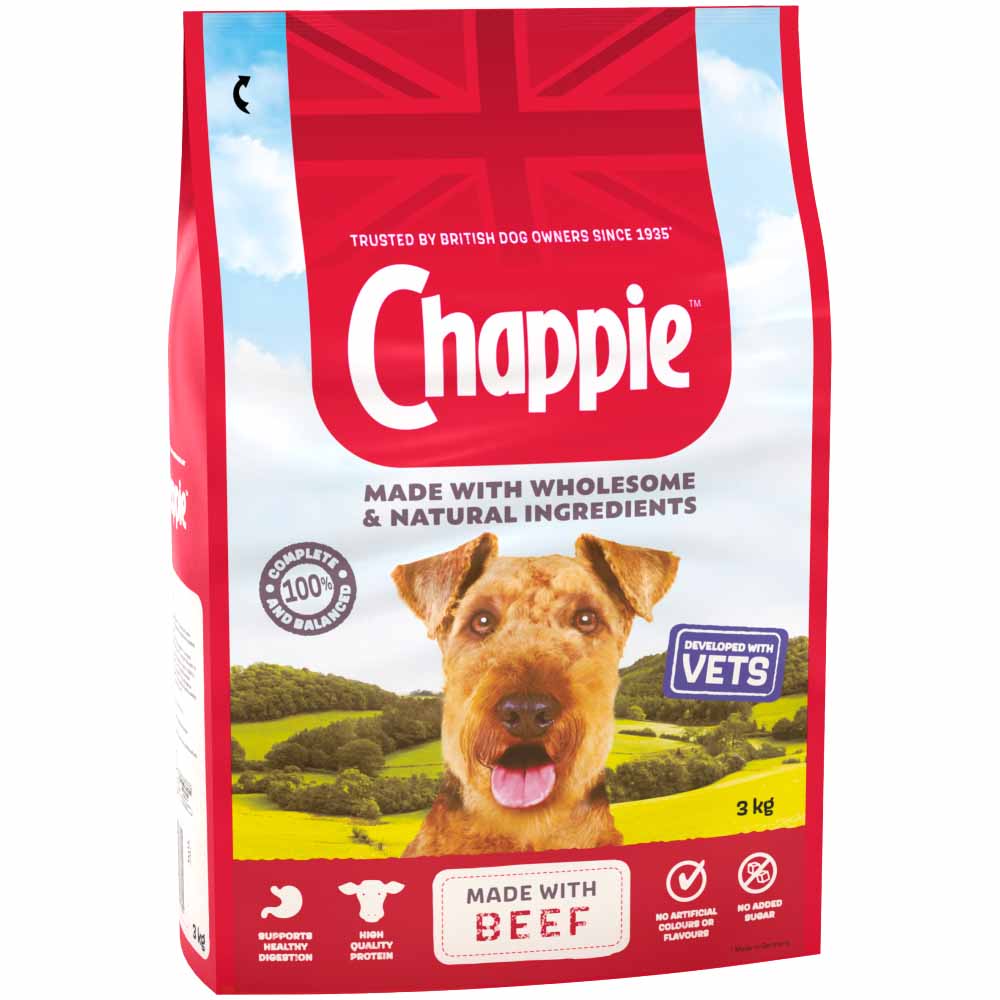 Chappie Dry Beef Wholegrain Cereal Dog Food 3kg Image 3
