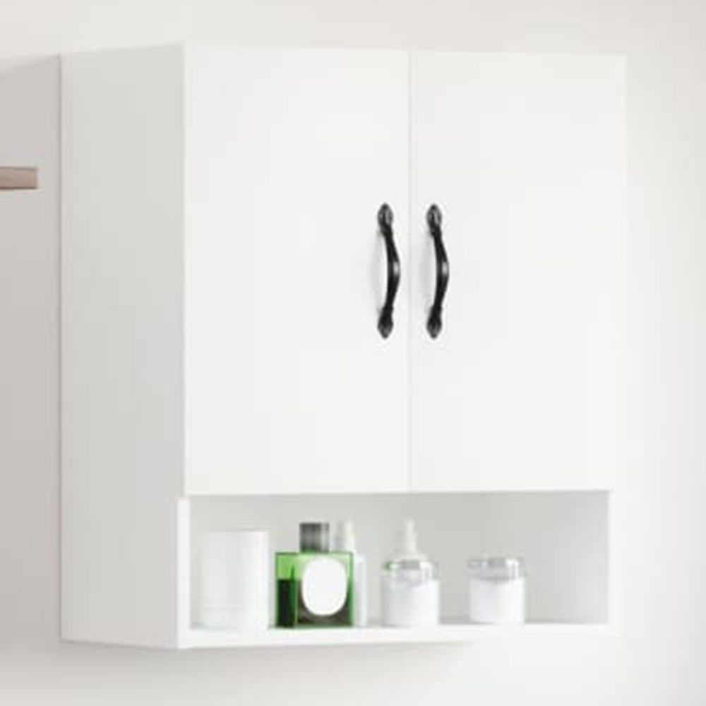 vidaXL 2 Door Single Shelf White Wall Mounted Cabinet Image 1