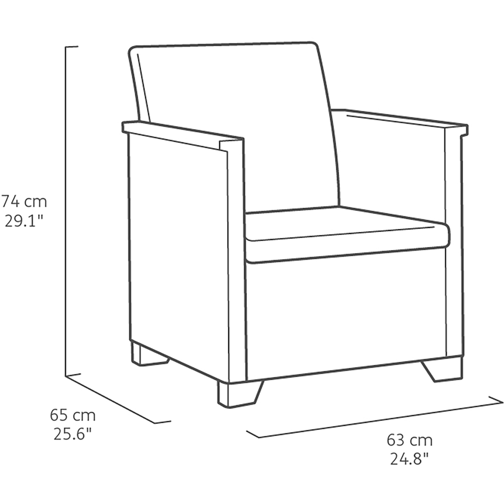 Keter Emma 2 Seater Graphite Balcony Sofa Set Image 7