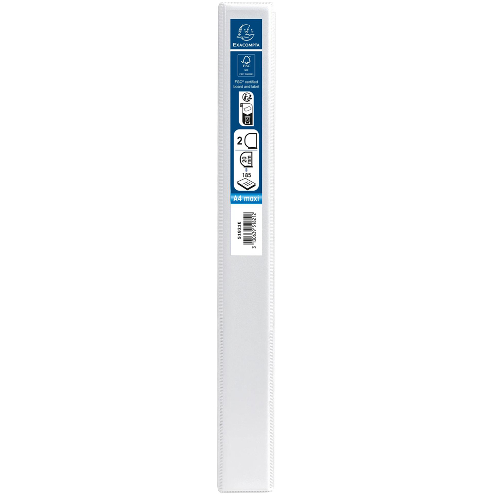 Exacompta KreaCover White 3 Pocket 2D Ring Binder 20mm 10 Pack Image 3