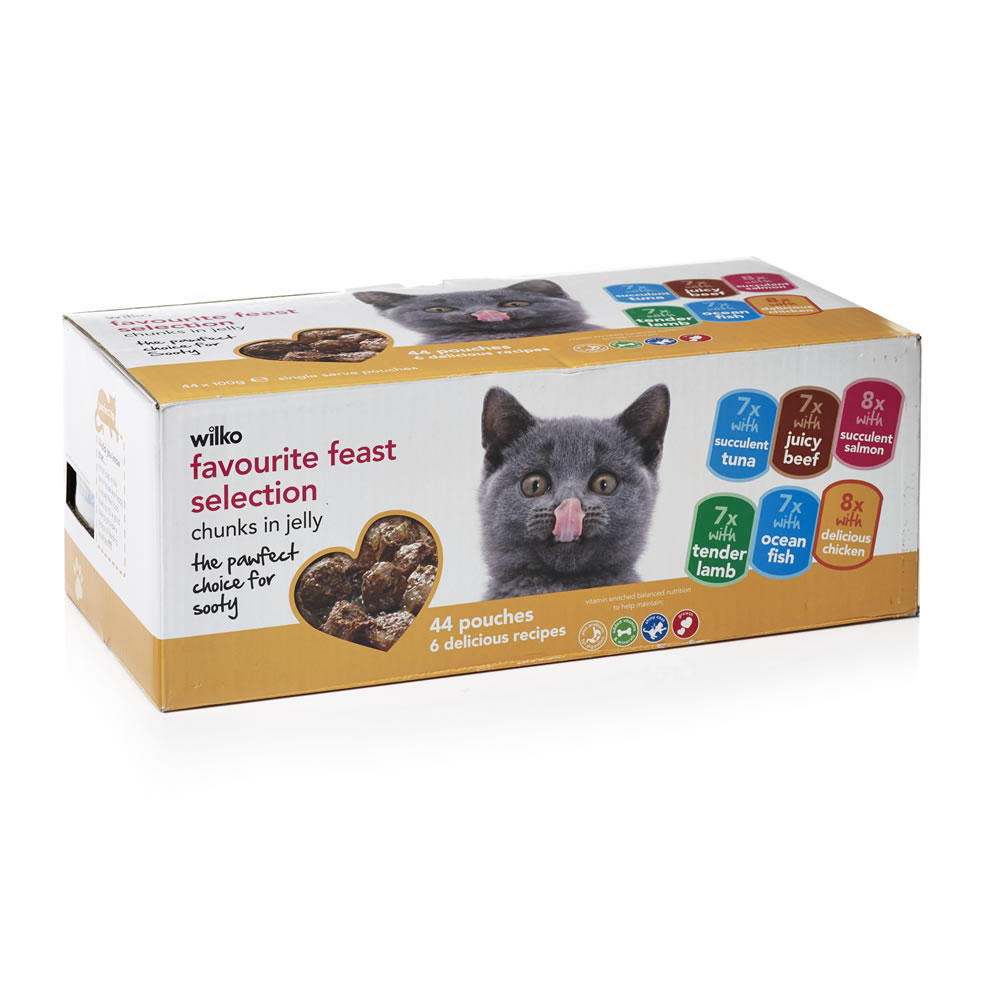 Wilko Favourite Feast Selection in Jelly Cat Food 44 x 100g Image