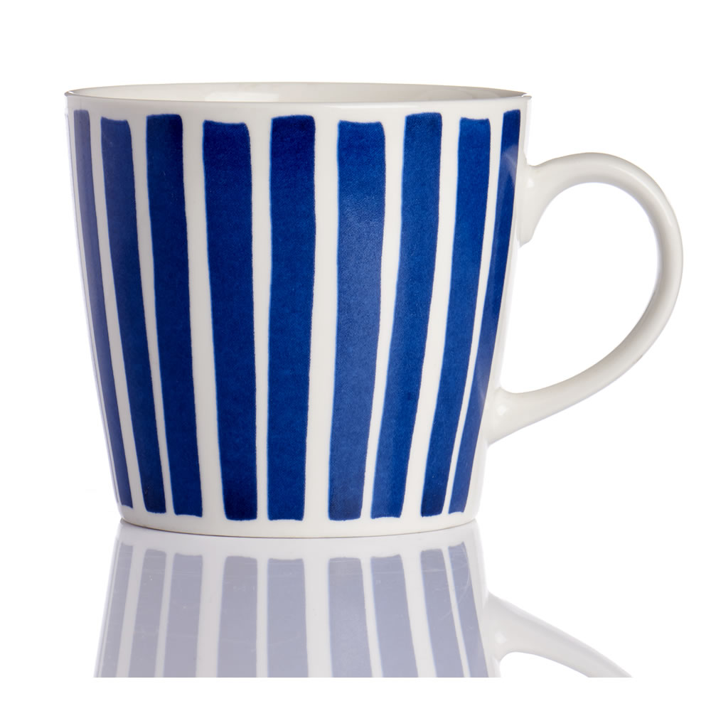 Wilko Stripe Mug Blue Image
