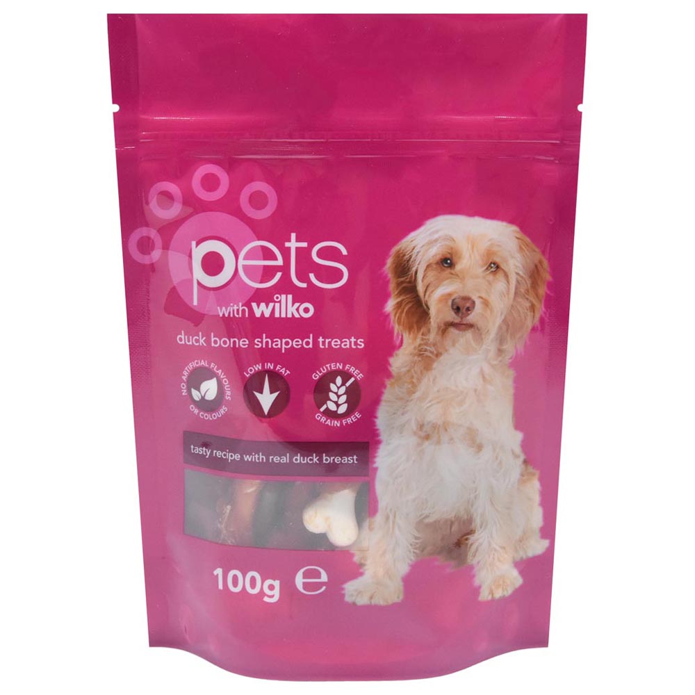 Wilko Duck and Calcium Bones Dog Treats 100g Image 1