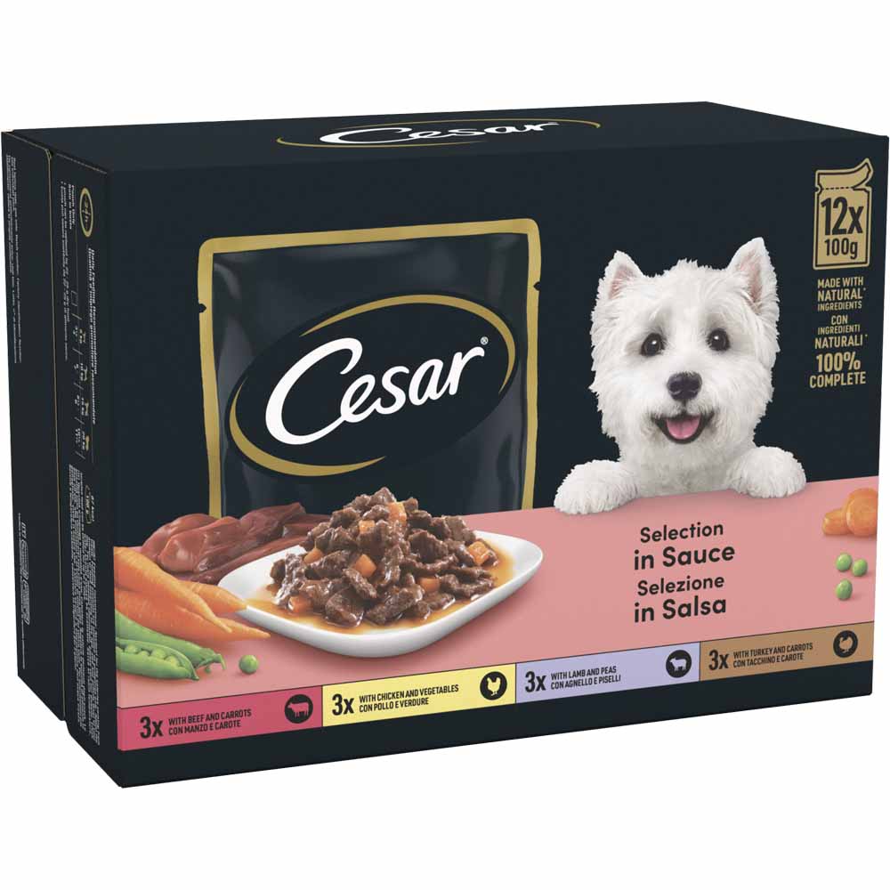 Cesar Deliciously Fresh Dog Food Pouches Mixed Selection in Sauce 12 x 100g Image 2