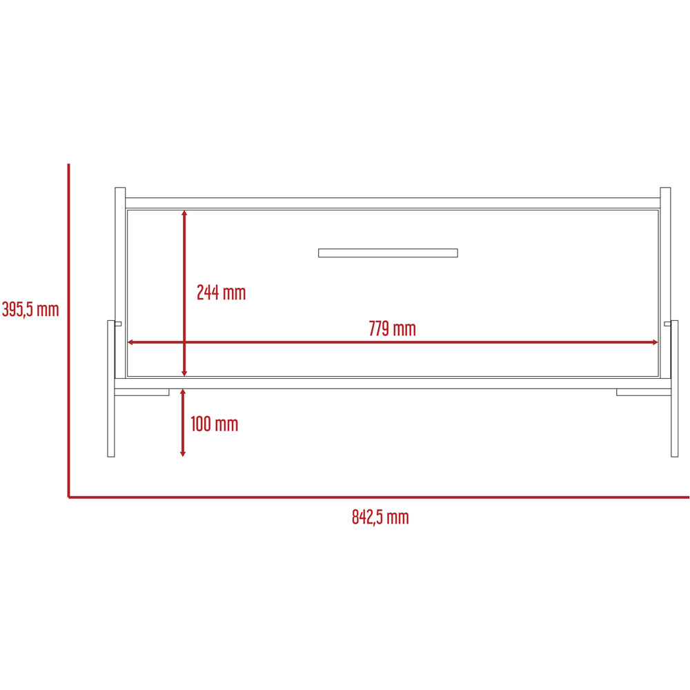 Core Products Harvard Single Door Washed Oak and Carbon Grey Coffee Table Image 5