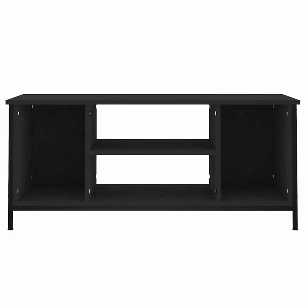 vidaXL 4 Shelf Black TV Cabinet Image 3