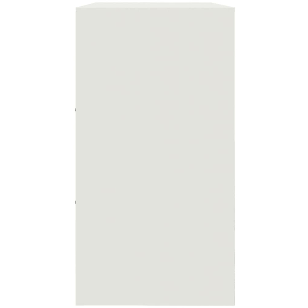 vidaXL 3 Door White Steel Sideboard Image 8