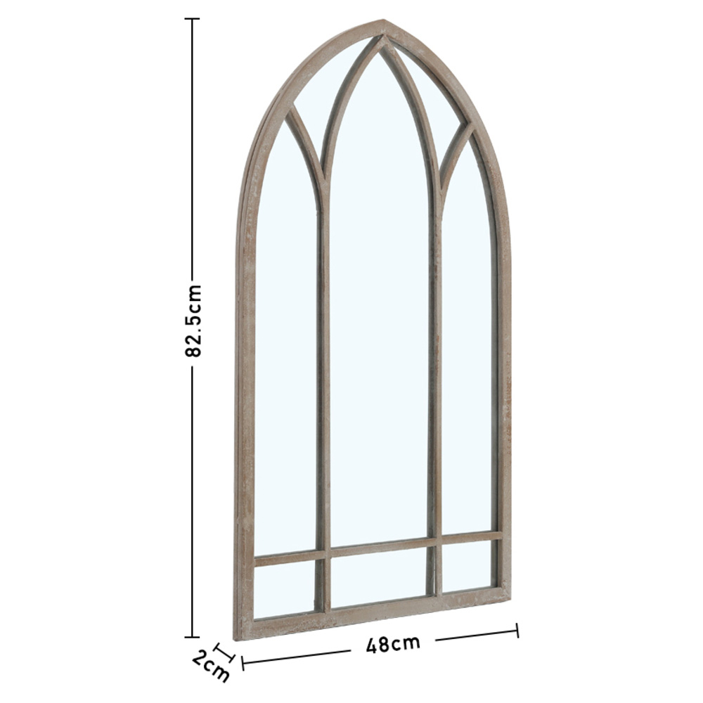 Living and Home Brown Arched Metal Window Mirror 48 x 82.5cm Image 9