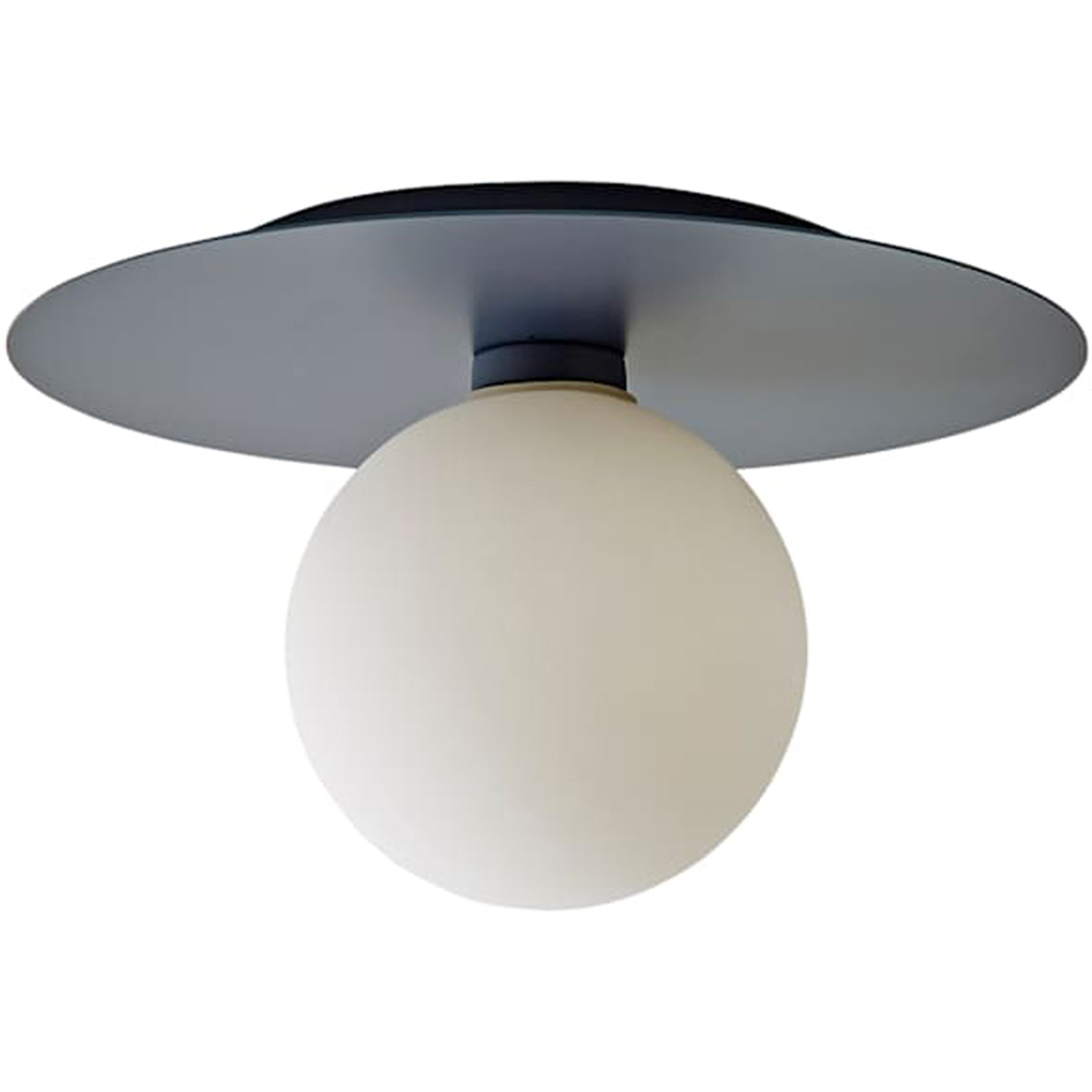 ValueLights Darla Navy Frosted Globe Bathroom Flush Ceiling Light and Bulb Image 1