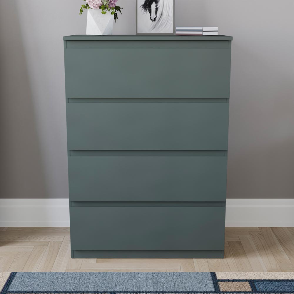 Vida Designs Denver Jasper Green 4 Drawer Bedside Table Image 3