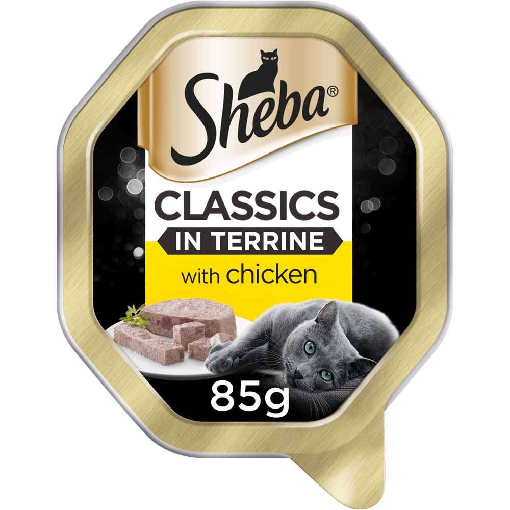 Sheba Classics Wet Cat Food Tray Chicken in Terrine 85g Image 1
