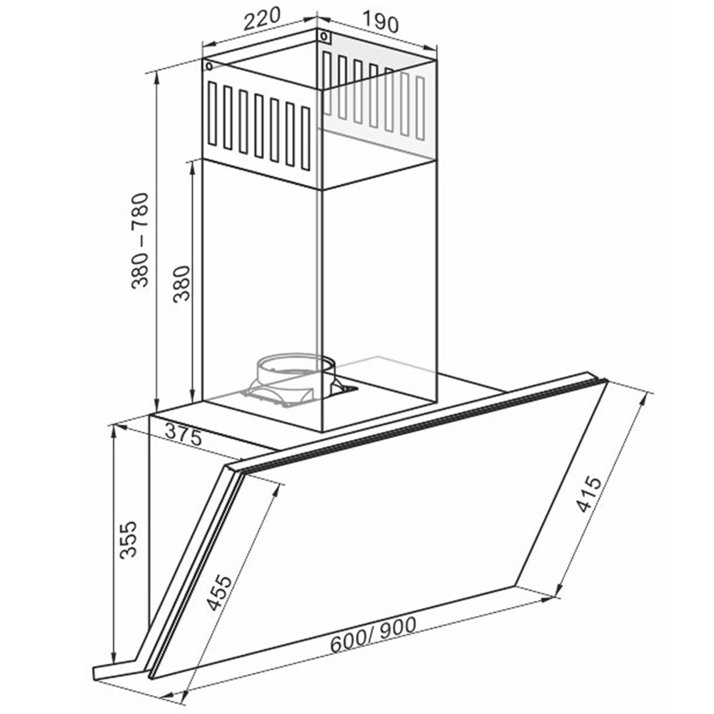 Kaiser Grand Chef Black Glass 60cm Eco Wall Mounted Cooker Hood Image 6