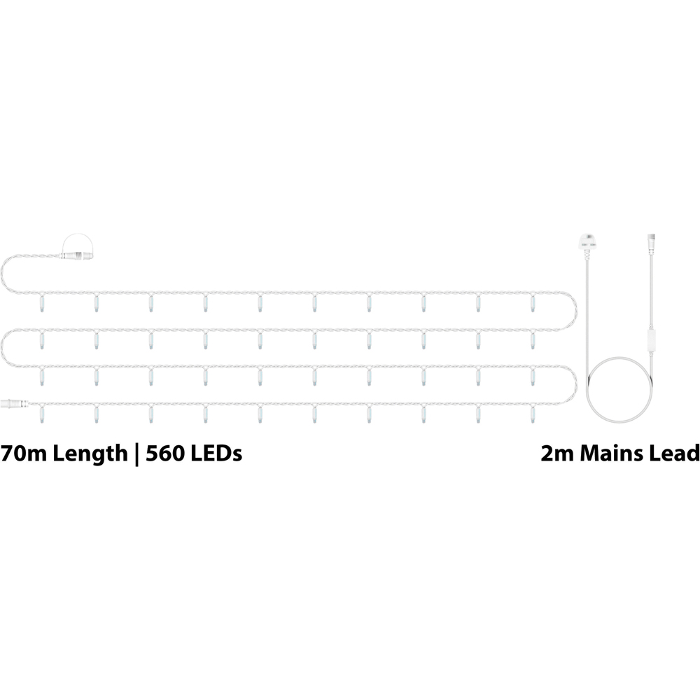 Eagle Connect Cool White LED White String Light 70m Image 6