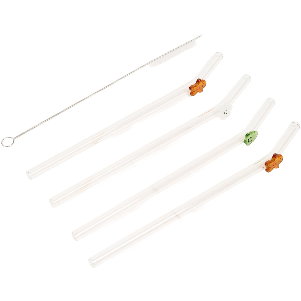 Pack of 4 Cute Christmas Straw Set Image 3