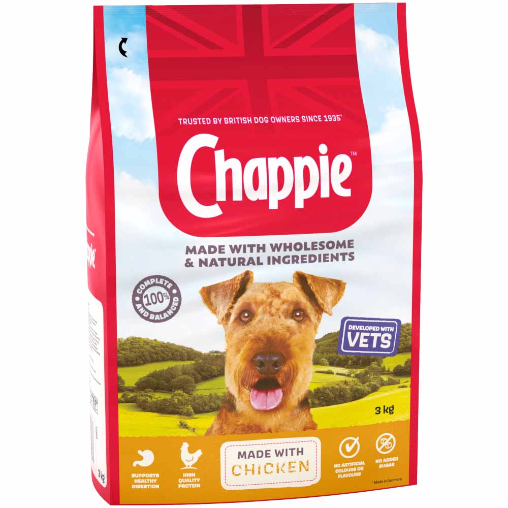 Chappie Chicken and Whole Grain Cereal Complete Dry Dog Food Case of 3 x 3kg Image 4