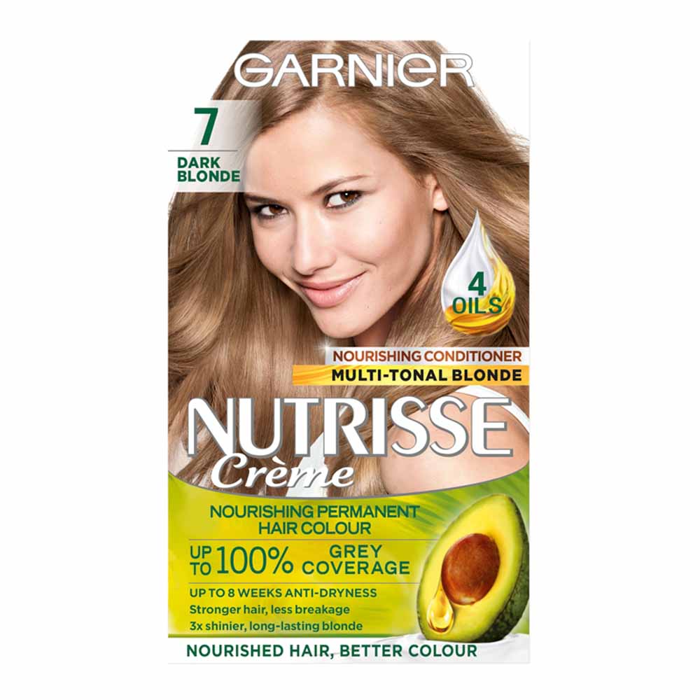 Garnier Nutrisse 7 Dark Blonde Permanent Hair Dye | Wilko