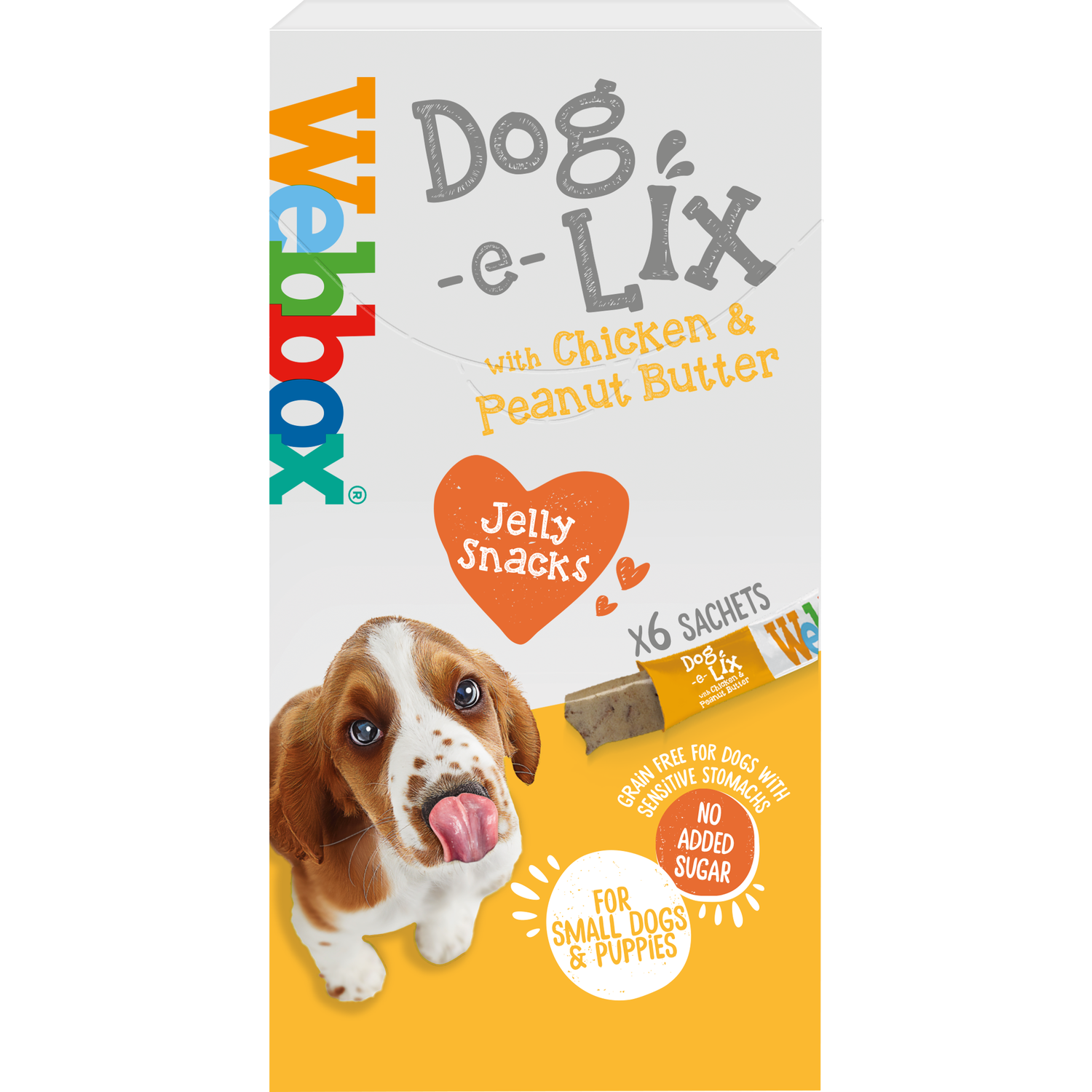 Webbox Dog-e-Lix Chicken and Peanut Butter Jelly Dog Treat 100g 6 Pack Image