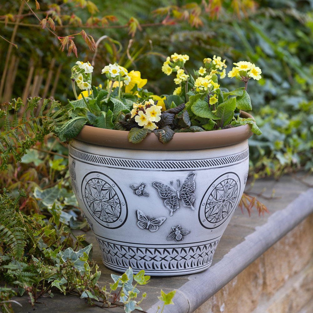 YouGarden Papilio White Planter 30cm 2 Pack Image 2