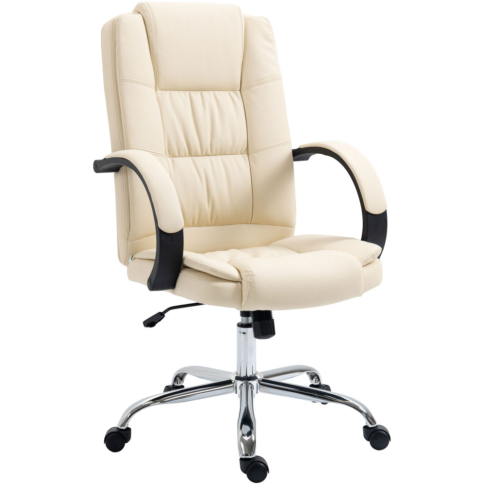Portland Beige PU Leather Swivel Office Chair Image 2