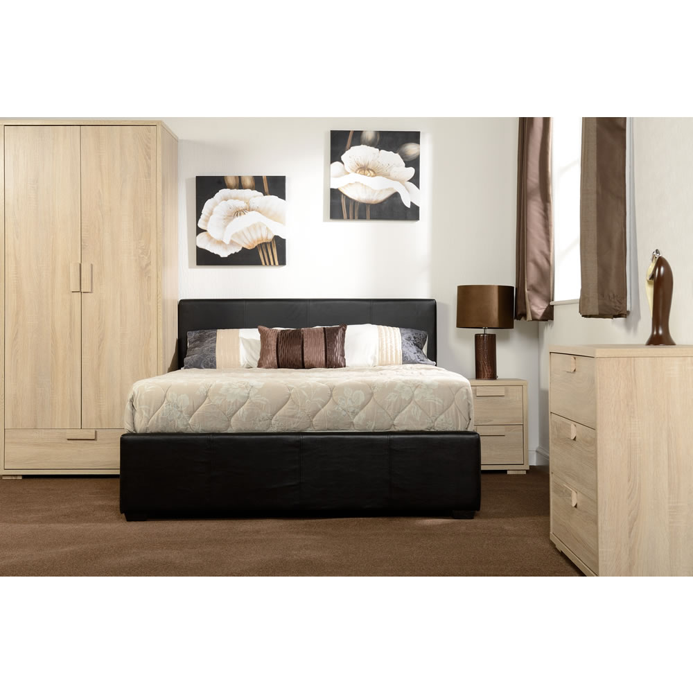 Prado Brown Faux Leather Ottoman Double Bed Image 4