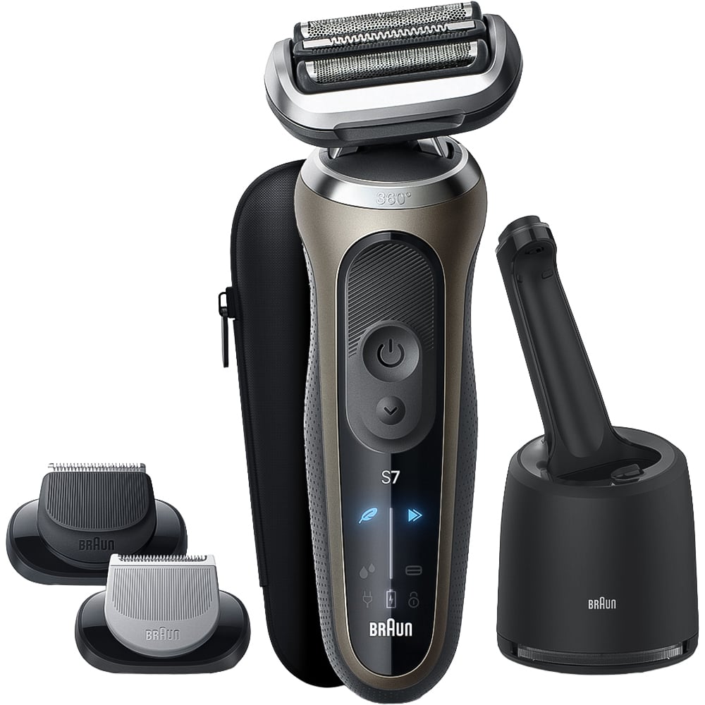 Braun Series 7 72-C7650cc Gold Electric Shaver with SmartCare Centre and EasyClick Attachments Image 2