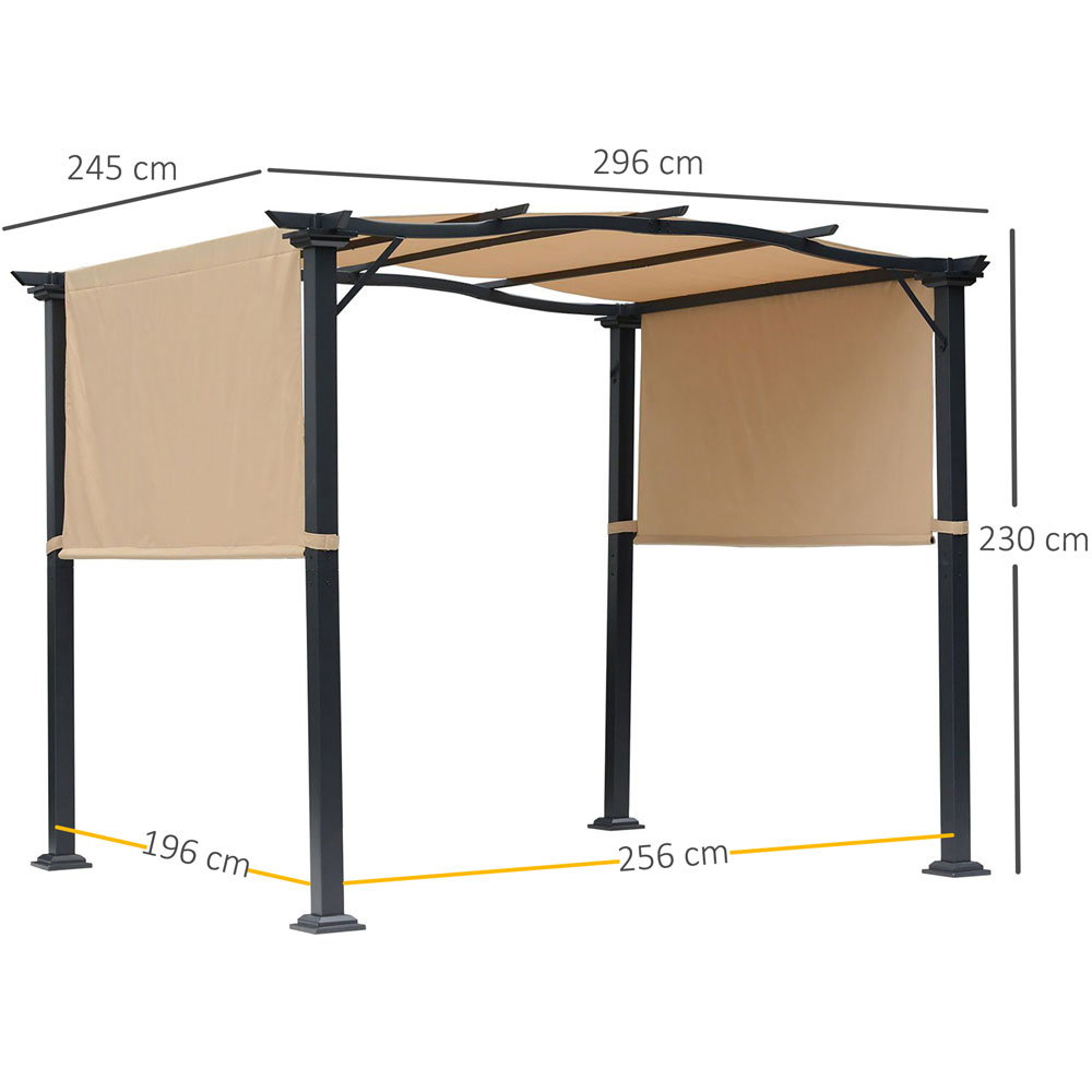 Outsunny 2.96 x 2.45m Outdoor Retractable Pergola Image 5