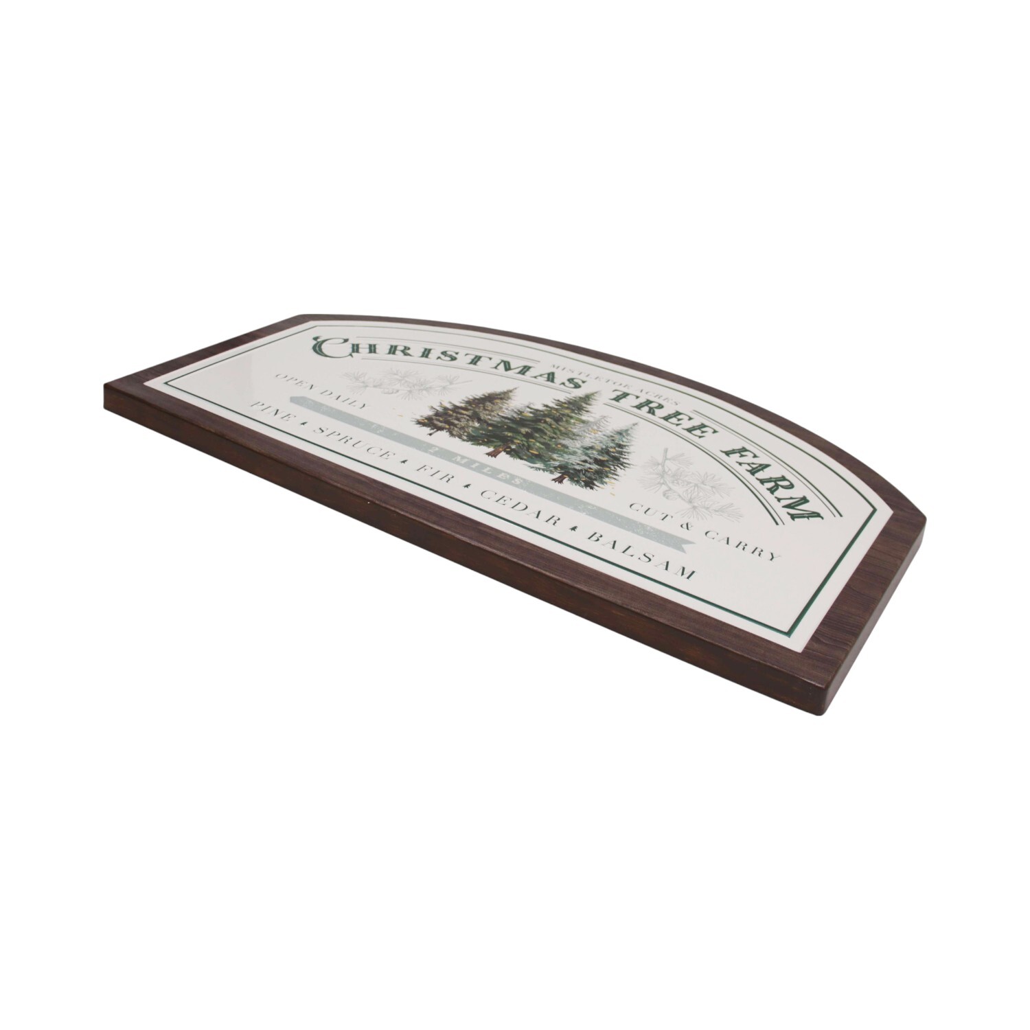 Christmas Tree Farm Embossed Sign White Image 4