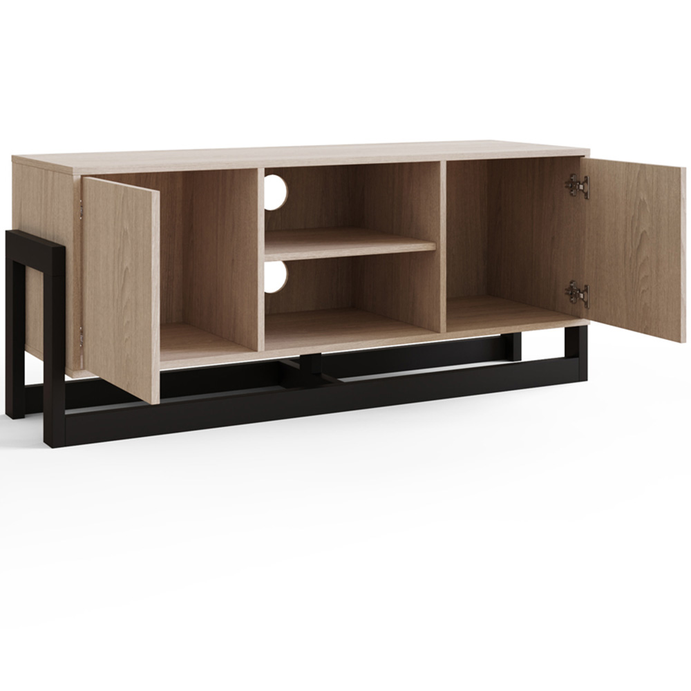 GFW Taite 2 Door 2 Shelf Oak TV Unit Image 4