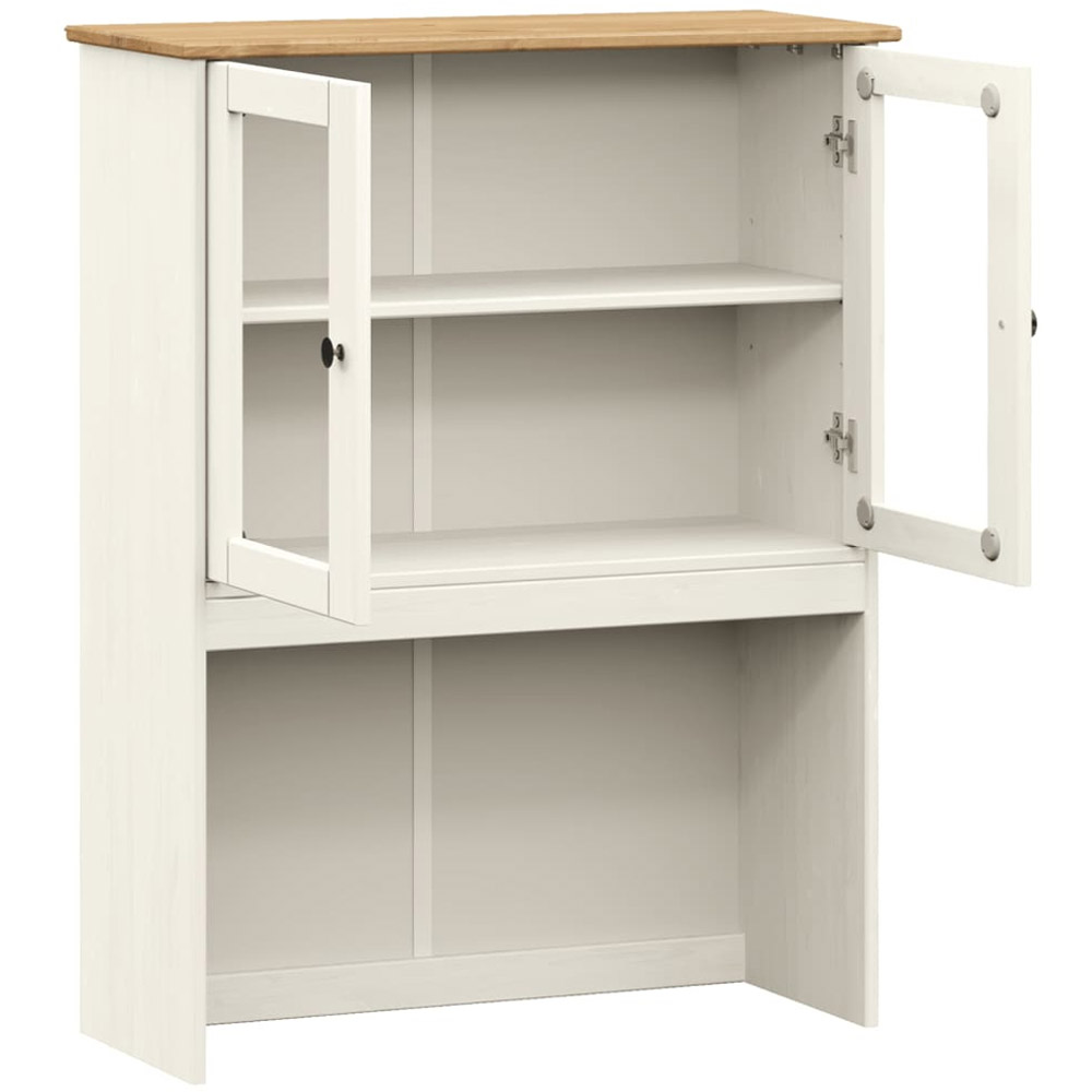 vidaXL 2 Door White Solid Wood Pine Dresser Top Storage Unit Image 5