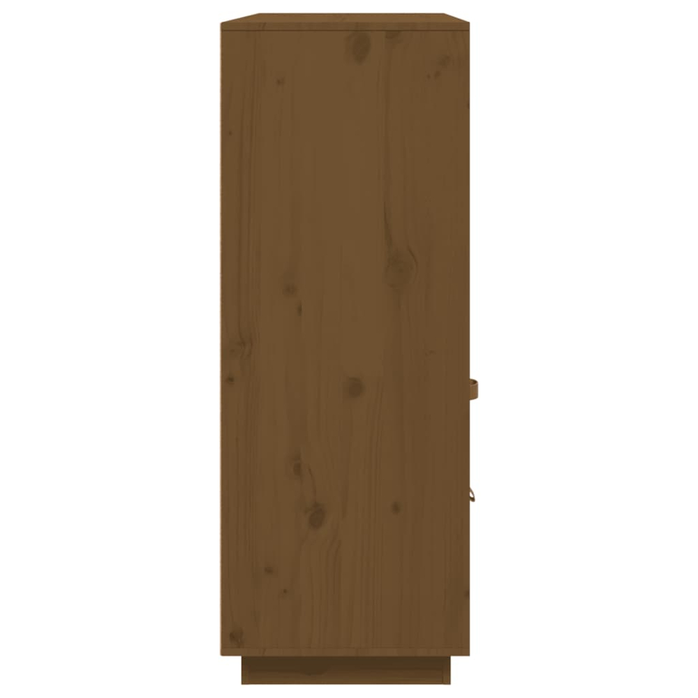 vidaXL 3 Door 3 Drawer 2 Shelf Honey Brown Solid Pine Wood Highboard Image 7