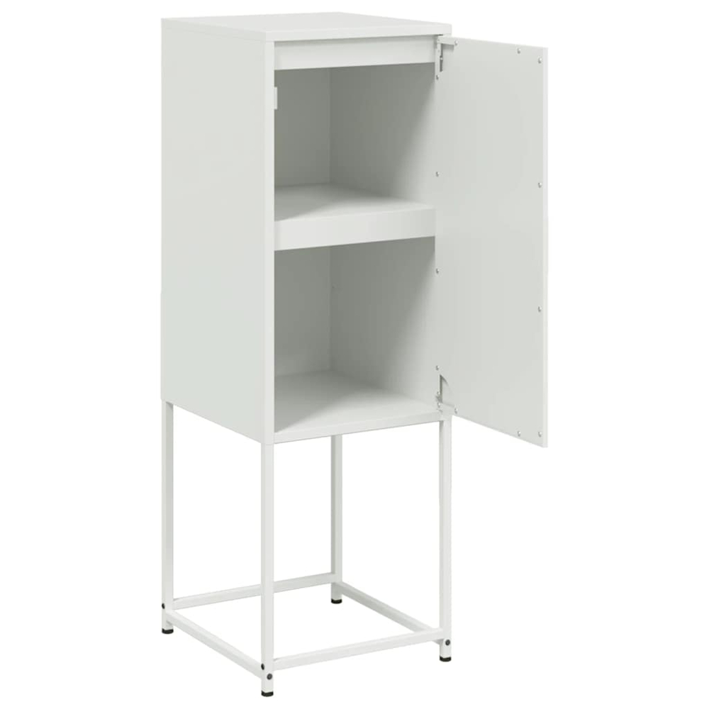 vidaXL Single Door White Steel Highboard Image 3