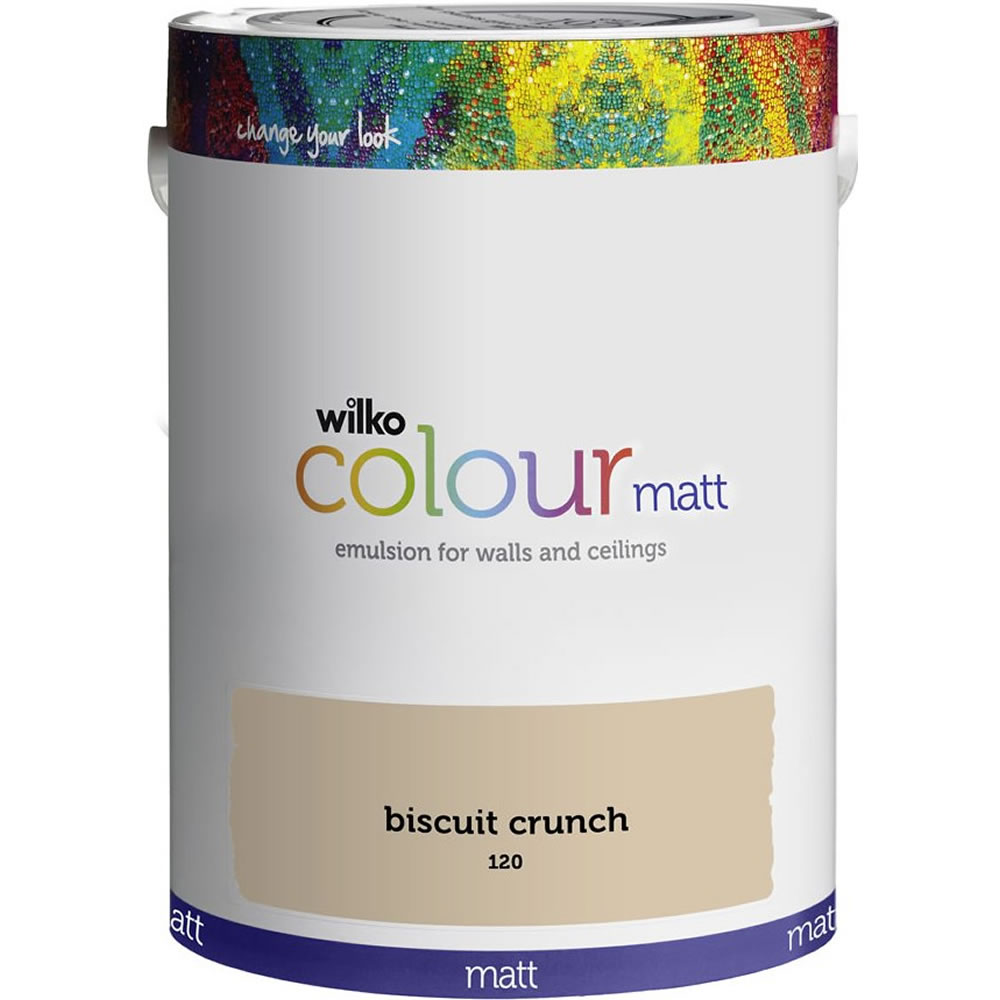 Wilko Biscuit Crunch Matt Emulsion Paint 5L Image 1