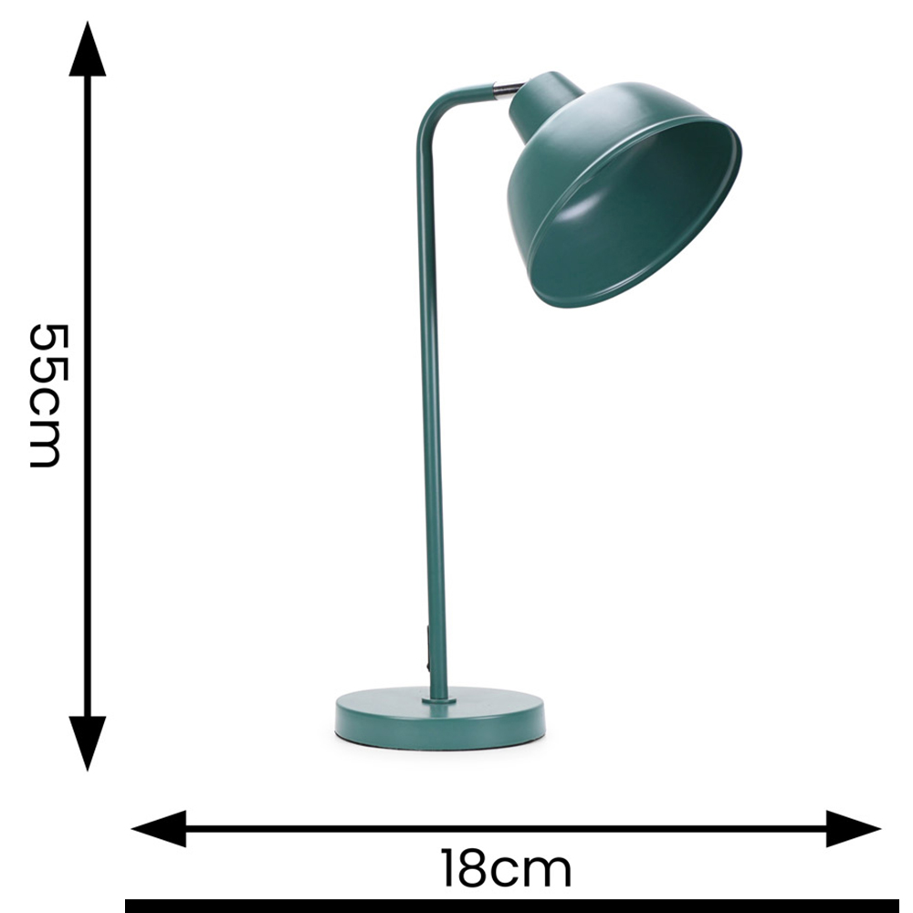ValueLights Morris Teal Retro Dome LED Table Lamp Image 8