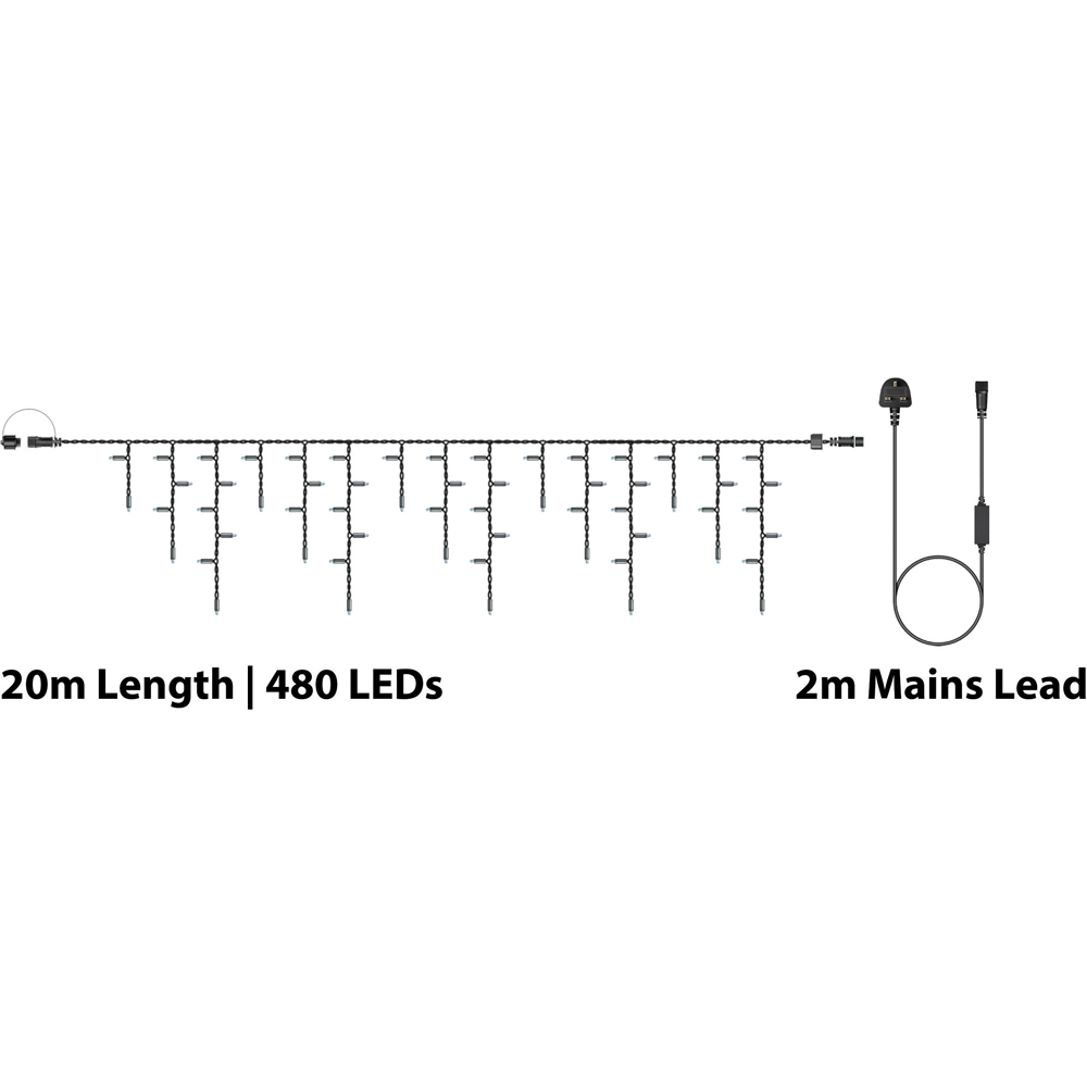 Eagle Connect 480 Cool White LED Black Icicle Light 20m Image 5