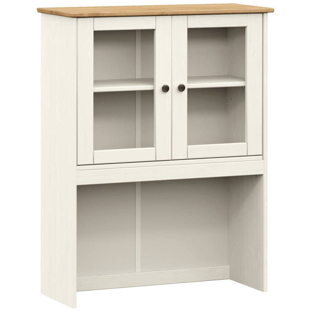vidaXL 2 Door White Solid Wood Pine Dresser Top Storage Unit Image 2
