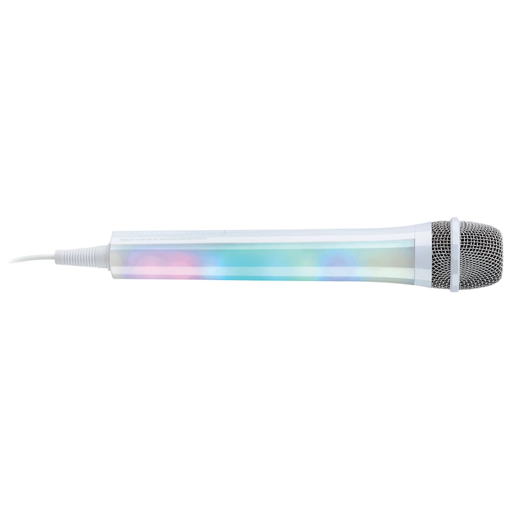 Mr Entertainer White Dynamic Vocal Microphone with LED Lights Image 1
