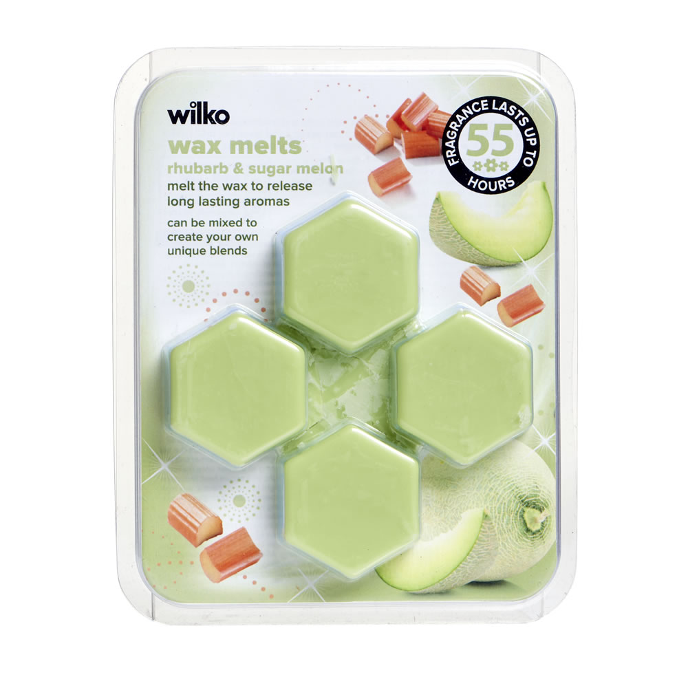 Wilko Wax Melt Refill Rhubarb Sugar Melon 4pk Wilko