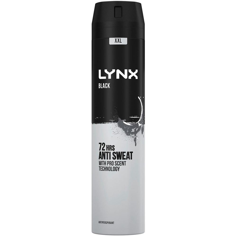 Lynx Black Shower Gel 500ml and Anti-Perspirant Deodorant Body Spray 250ml 6 Pack Image 5
