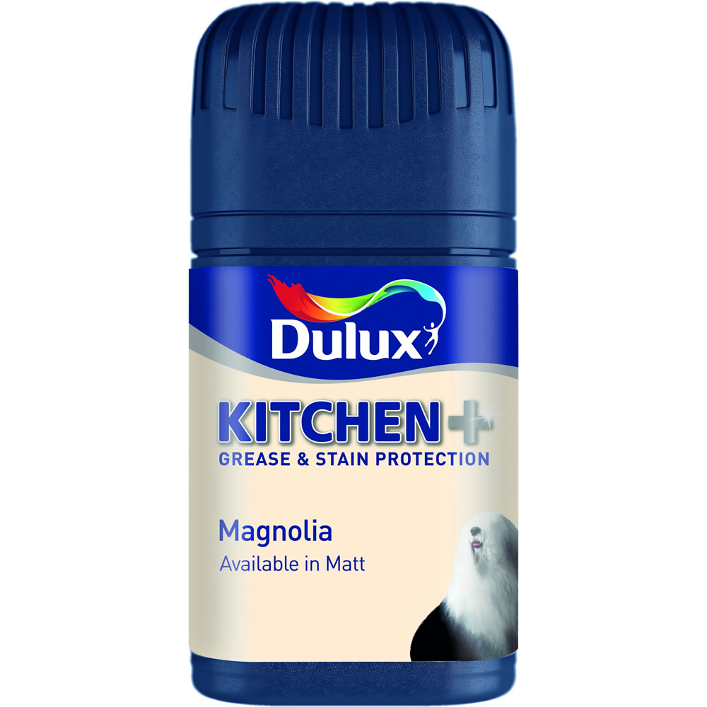 Dulux Kitchen+ Magnolia Matt Emulsion Paint Tester  Pot 50ml Image 1