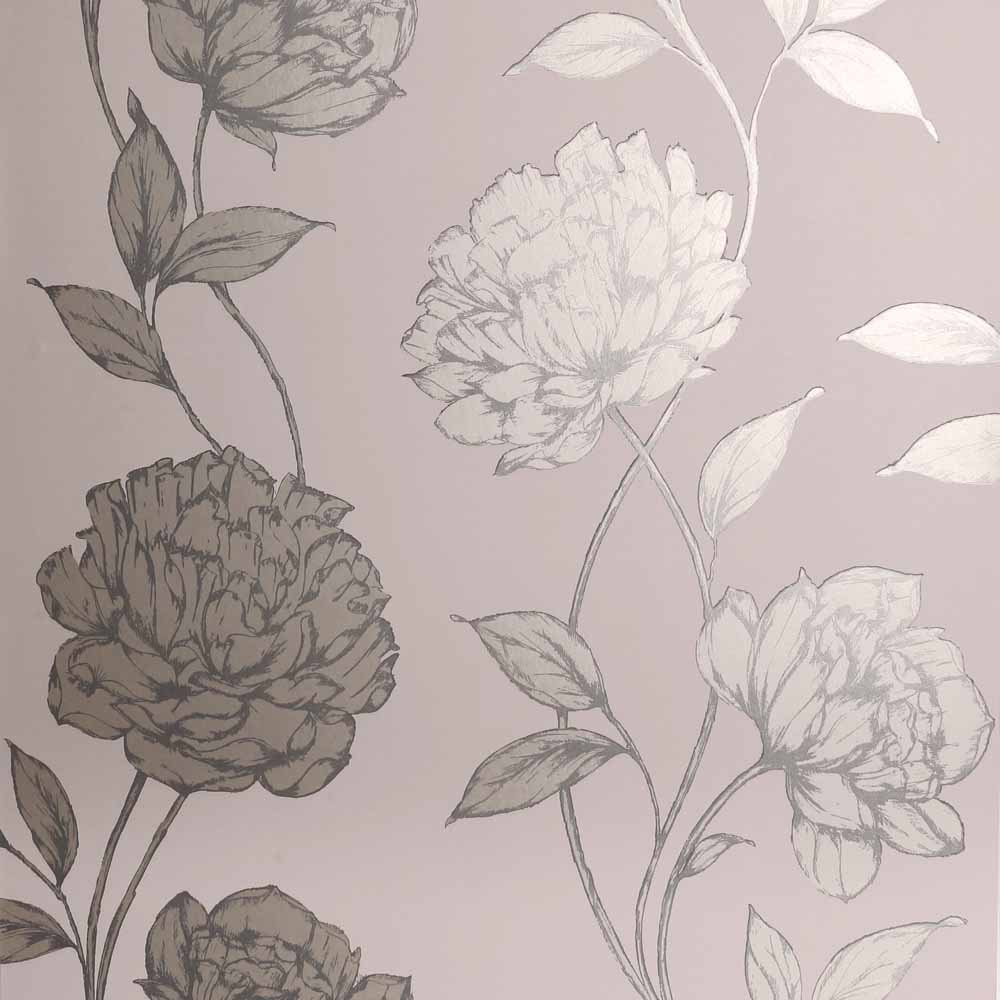 Arthouse Opera Pretty Floral Metallic Blush Wallpaper | Wilko