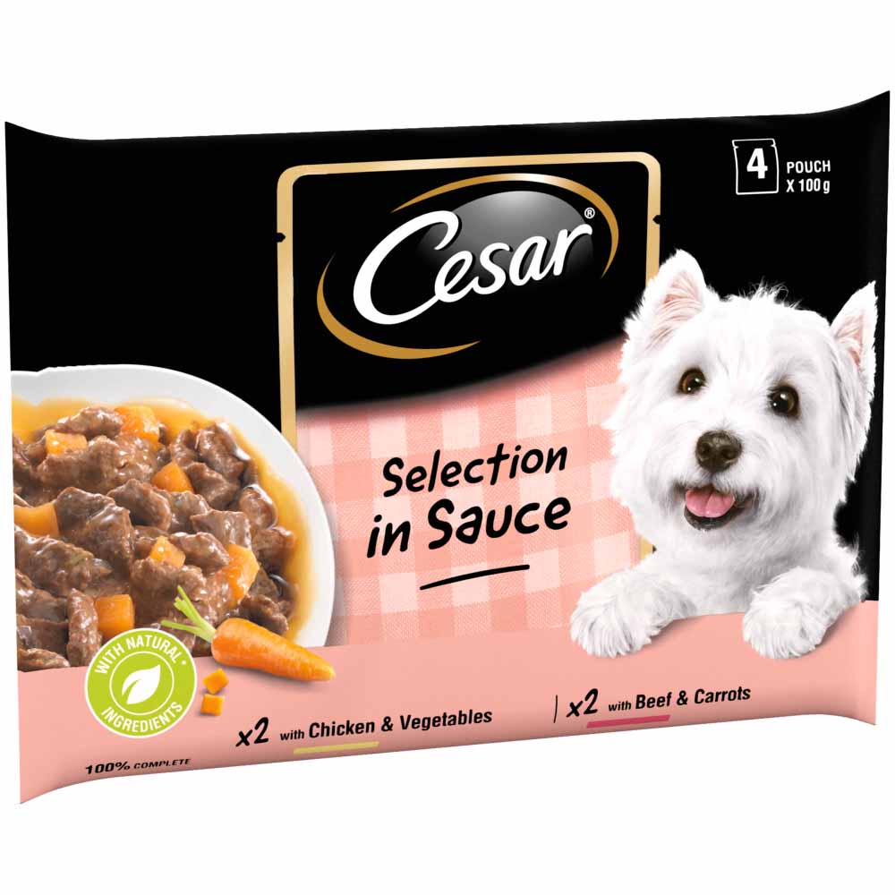 Cesar Fresh Selection in Sauce Dog Food 4 x 100g Wilko