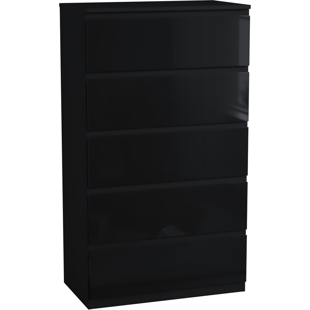 VIDA DESIGNS Glinton 5 Drawer Black Chest of Drawers Image 2