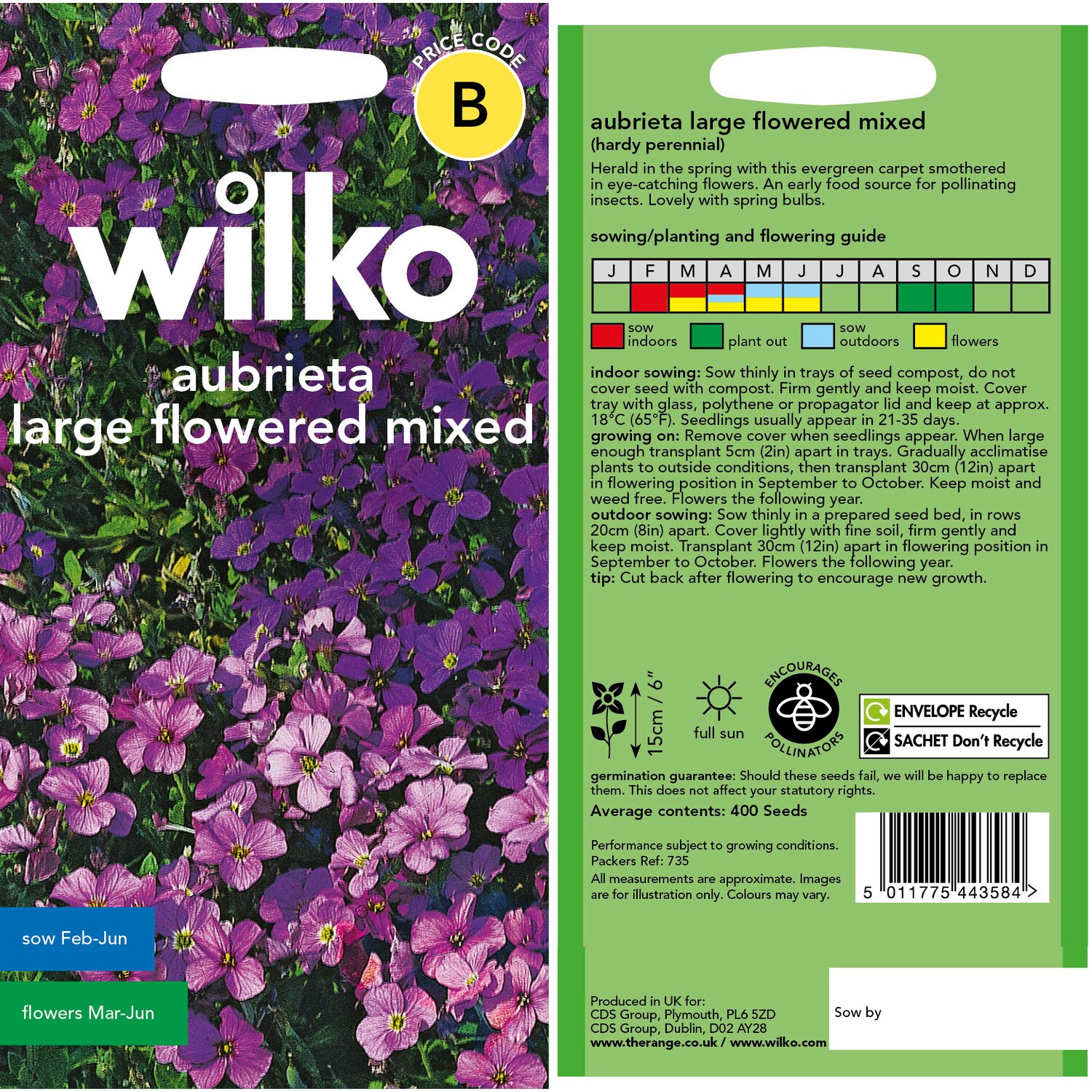Wilko Aubertia Large Flowered Mix Seeds Image