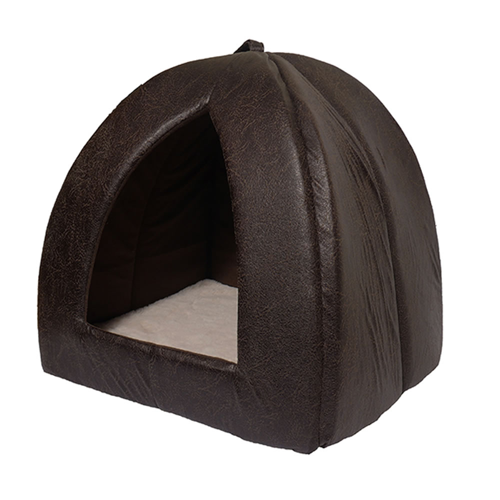 Rosewood Faux Leather Cat Bed Image 1